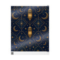 Wrapping Paper - Midnight Gold Lanterns & Stars Pattern
